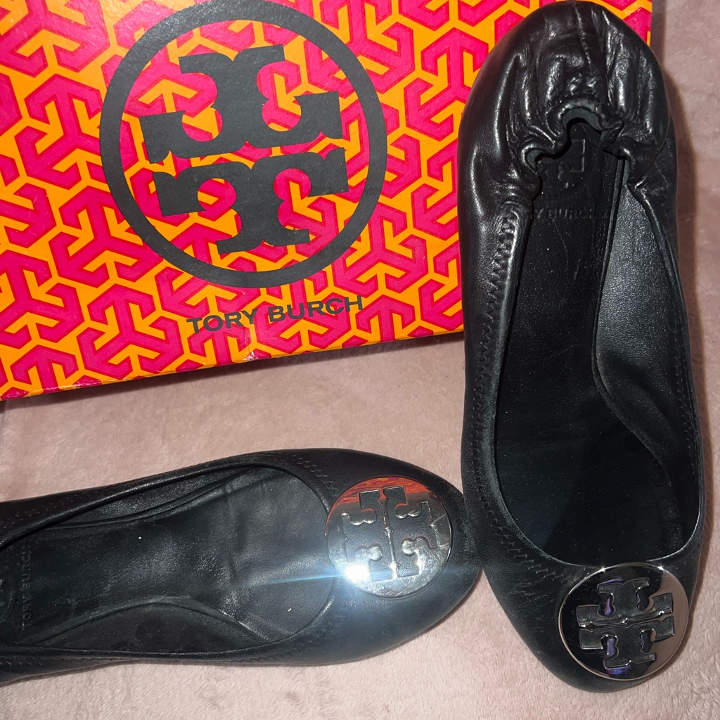 Tory Burch Black Reva Ballet Flat Size 7.5